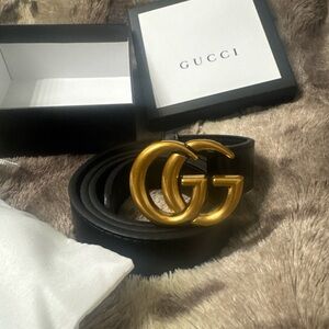 Gucci Black and Gold Women's Belt